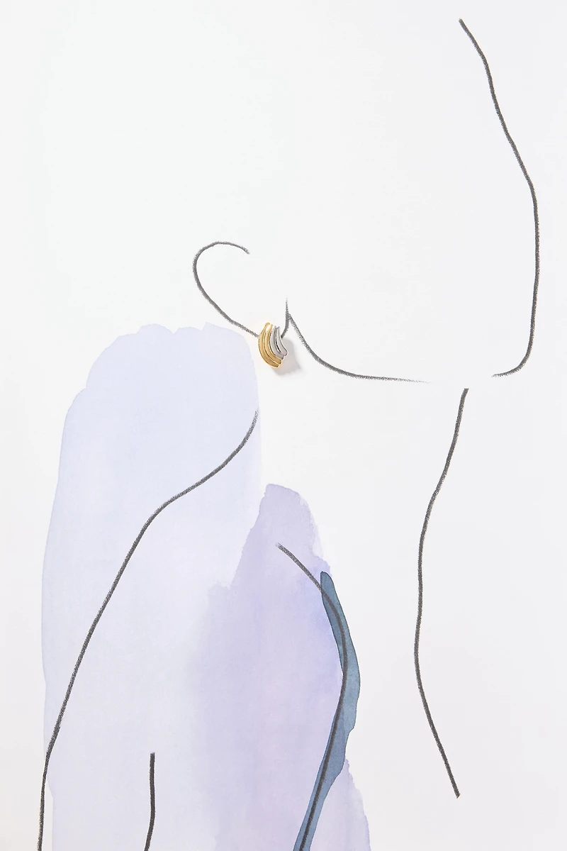 Two-Tone Curve Post Earrings