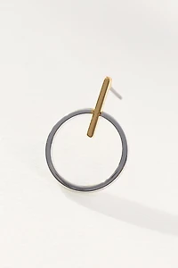 Two-Tone Circle Drop Earrings