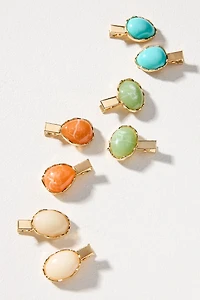 Mixed Stone Hair Clips, Set of 8