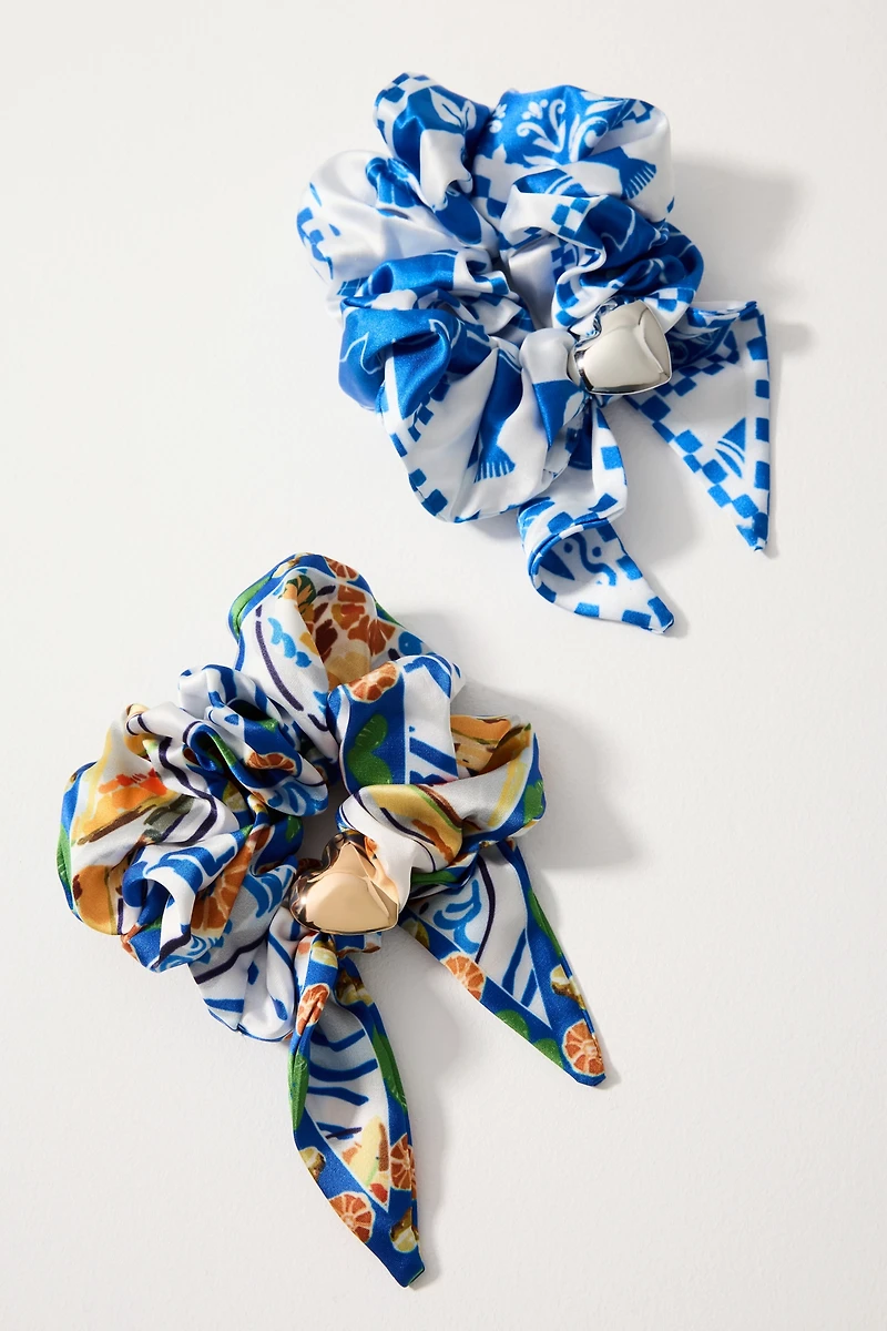 Charm Scarf Scrunchies, Set of 2