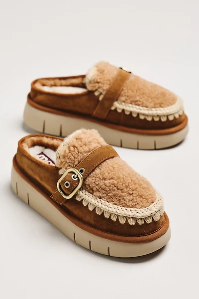 MOU Buckle Sheepskin Slippers