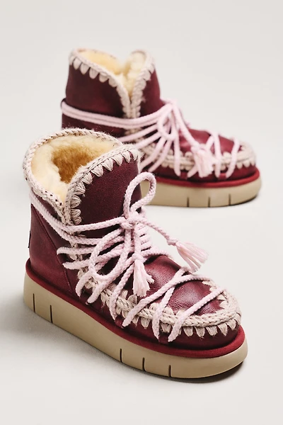 MOU Lace-Up Bounce Ankle Boots