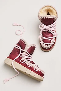 MOU Lace-Up Bounce Ankle Boots