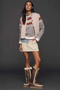 MOU Stitched Detail Sheepskin Tall Boots