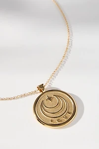 Jane Win Love JW Original Pendant Coin Necklace