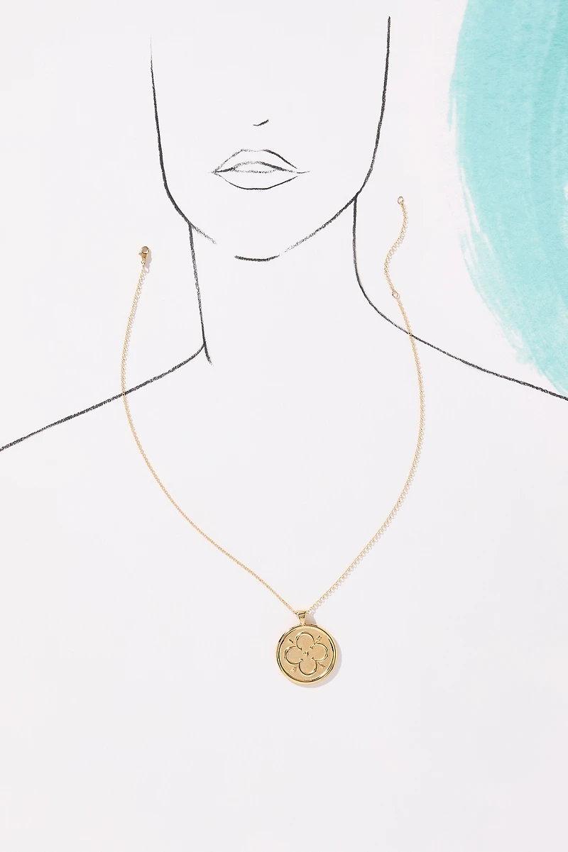 Jane Win Love JW Original Pendant Coin Necklace