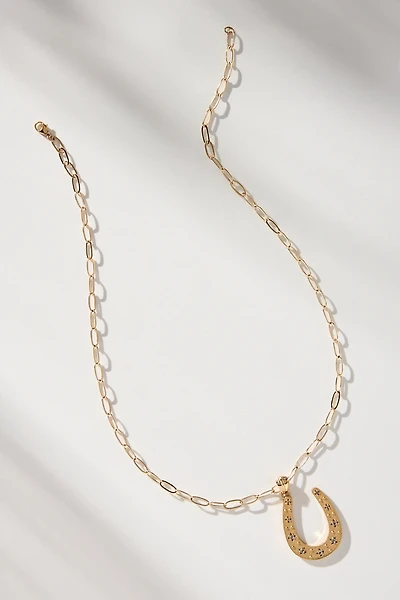Jane Win Lucky Starry Horseshoe Pendant Necklace