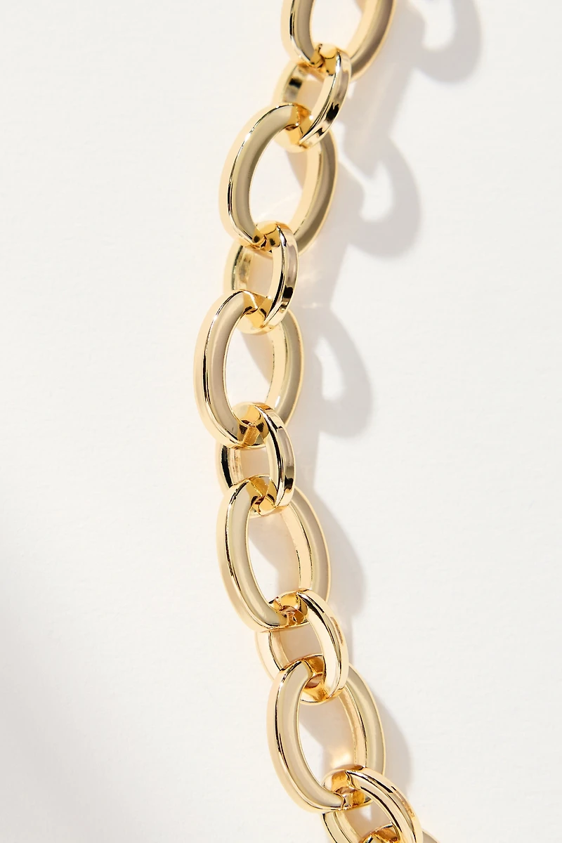 Jane Win Lapis Bead Chunky Link Chain Necklace