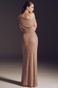 Mare Liquid Sequin Column Maxi Dress