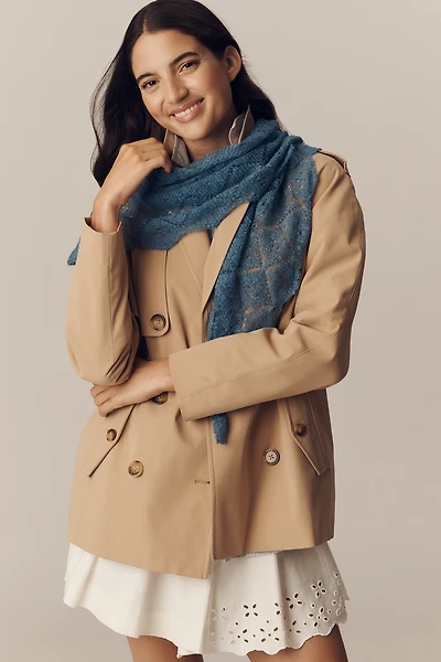 By Anthropologie Pointelle Triangle Wrap Scarf
