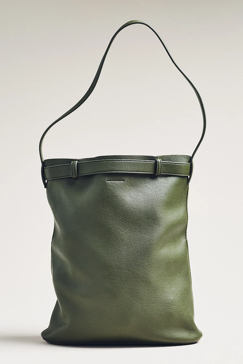 By Anthropologie Faux-Suede Buckle Tote