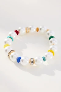 Colorful Beaded Pearl Bracelet