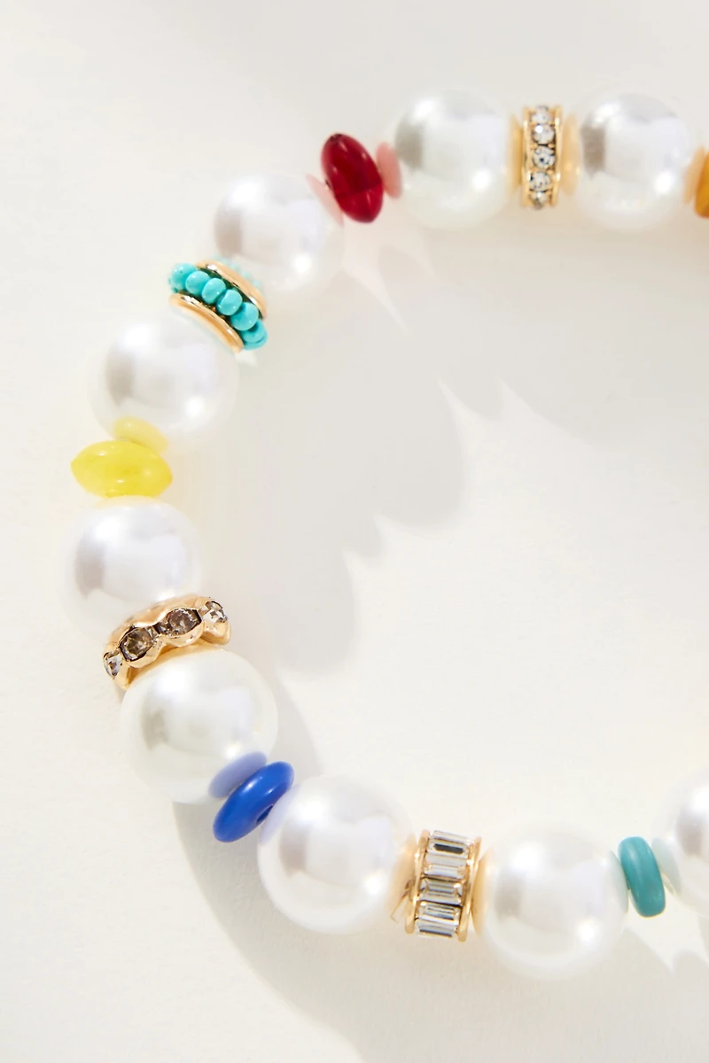 Colorful Beaded Pearl Bracelet