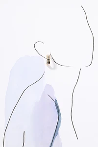 Two-Tone Triple Huggie Earrings