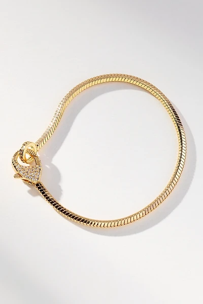 Pavé Clasp Snake Chain Bracelet