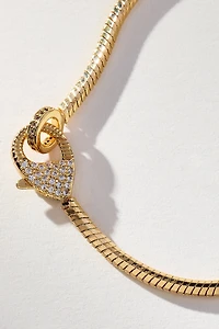 Pavé Clasp Snake Chain Bracelet