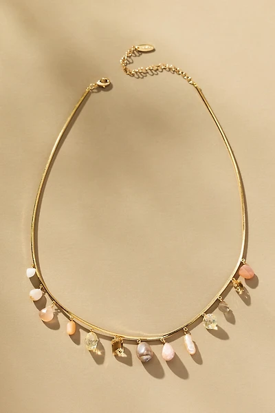 Stone Charm Collar Necklace