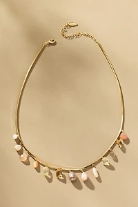 Stone Charm Collar Necklace