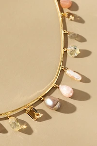 Stone Charm Collar Necklace