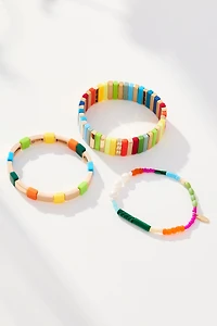 Pearl Chicklet Bracelets, Set of 3