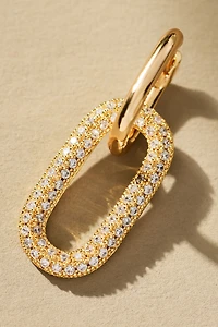 Pavé Paperclip Link Huggie Earrings