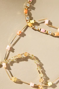 Stone & Crystal Anklets, Set of 3