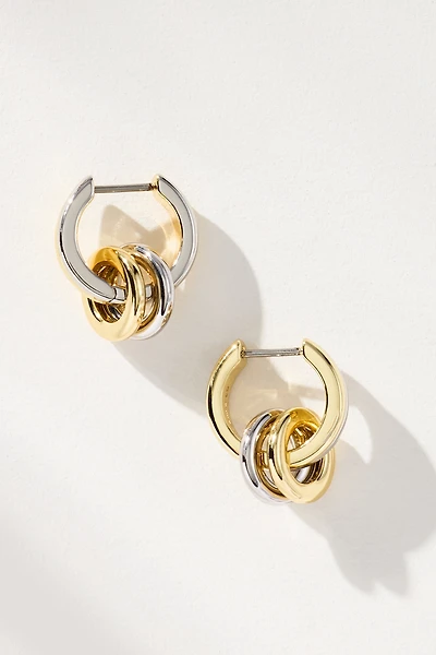 Ana Luisa Asher Drop Mixed Metal Huggie Hoop Earrings