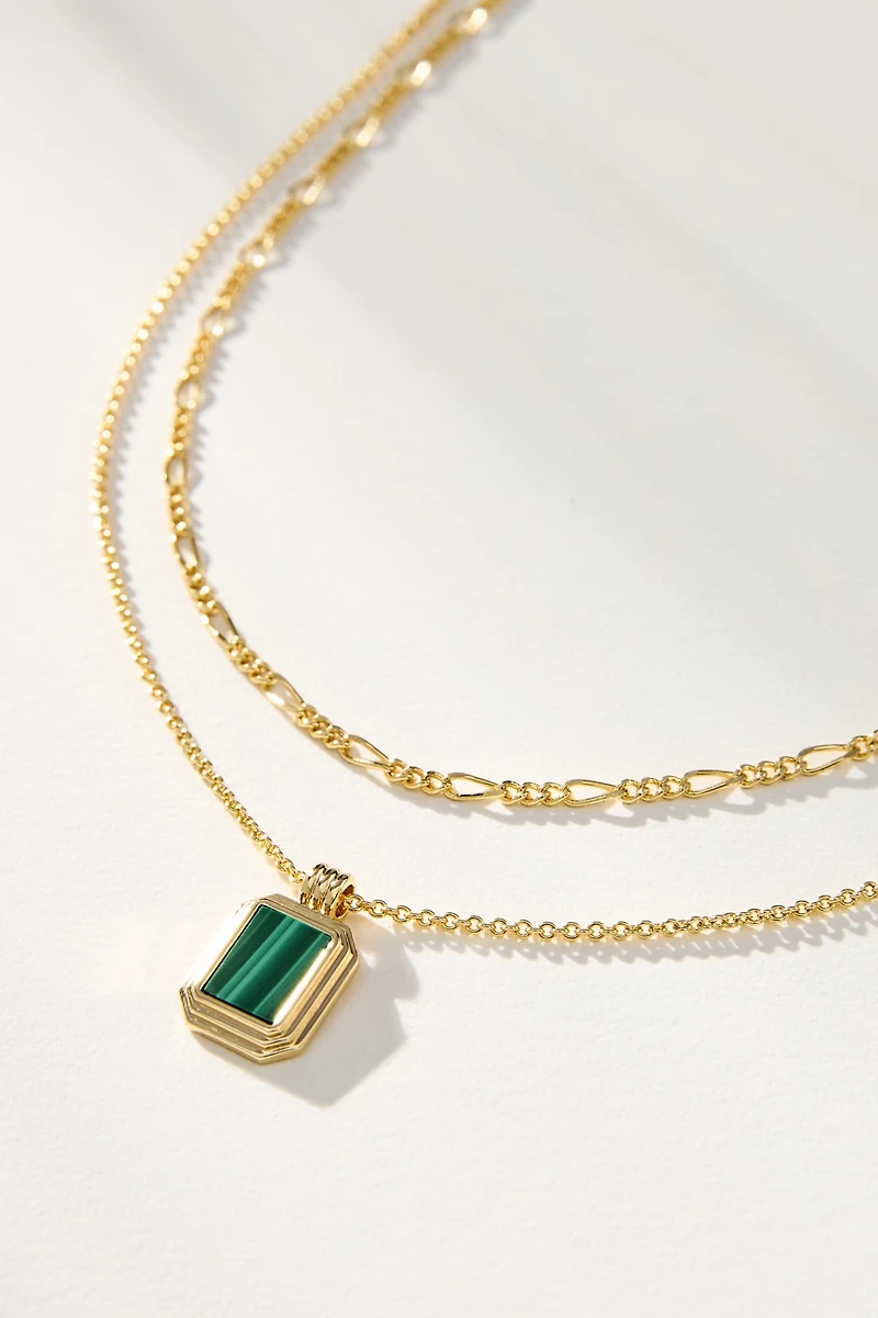 Ana Luisa Temple Green Layered Necklaces, Set of 2