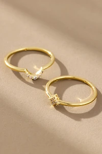 Ana Luisa Moon and Star Sky Rings, Set of 2