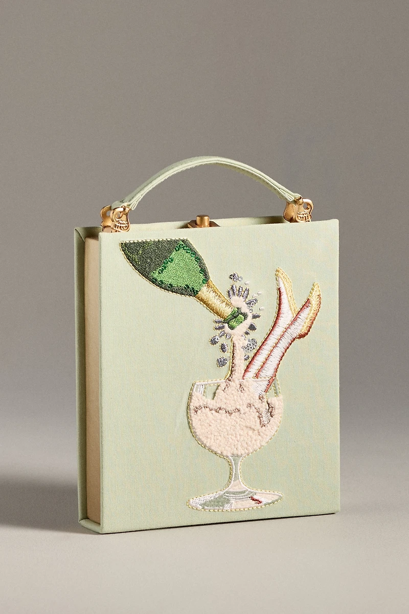 JW PEI Champagne Embroidered Clutch