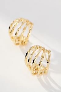Hammered Cage Huggie Earrings