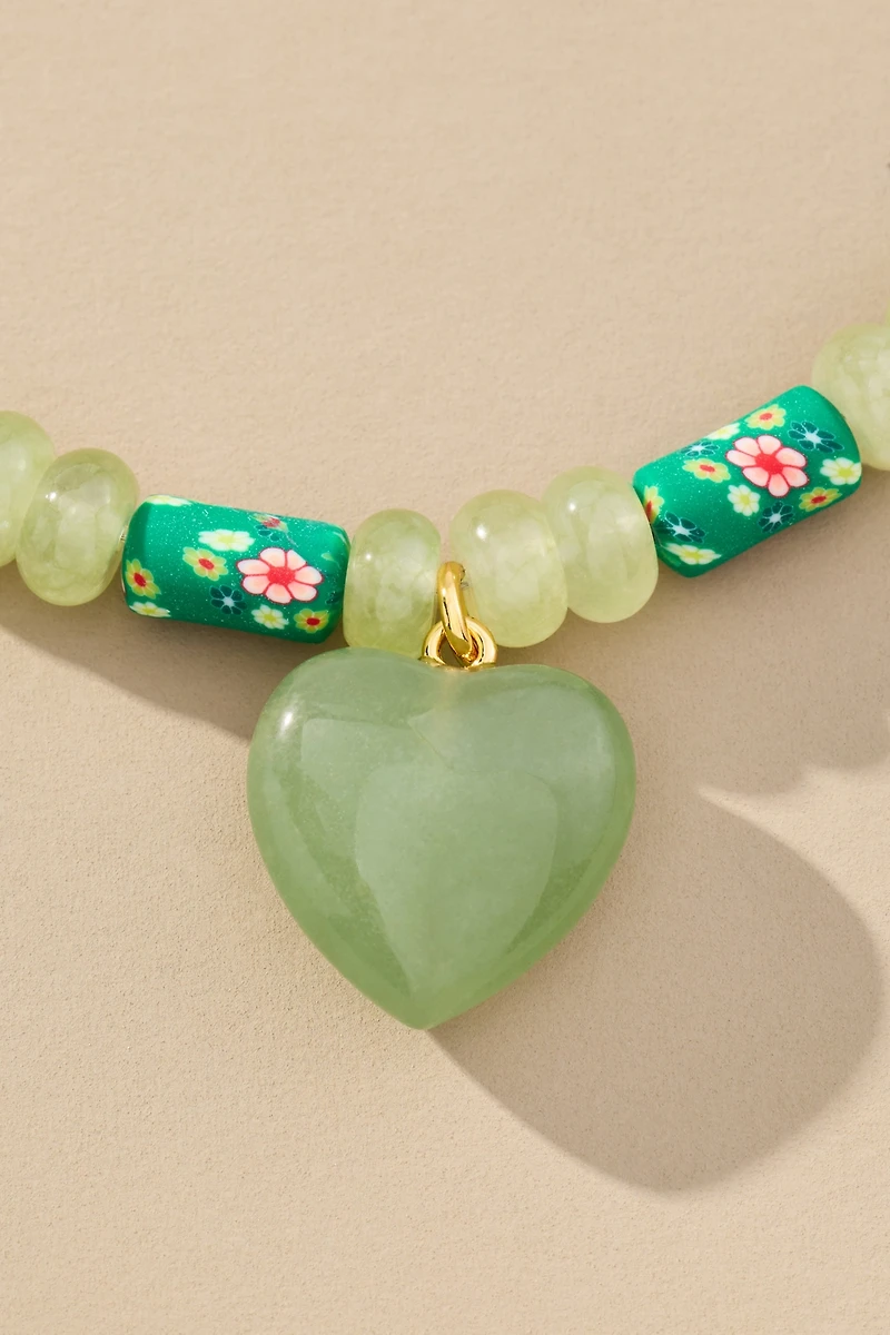 Logan Tay Beaded Floral Pendant Necklace