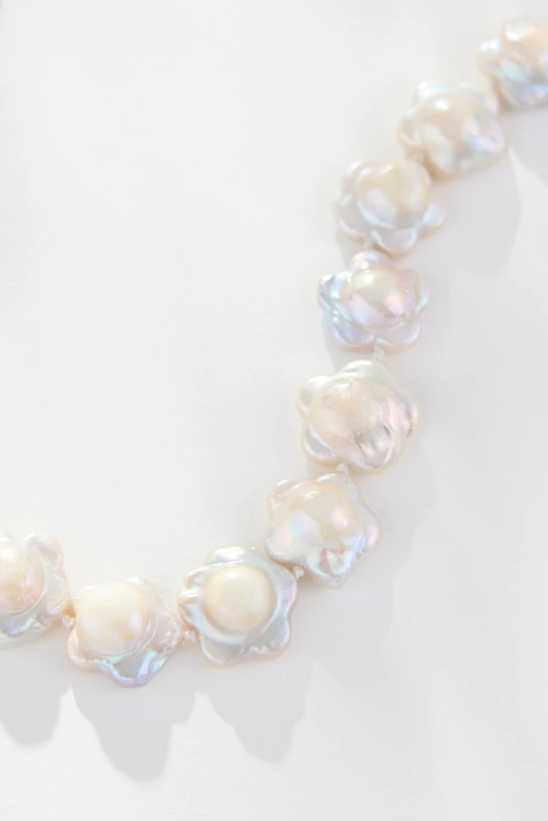 Logan Tay Baroque Flower Pearl Necklace
