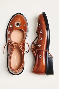 All Black Ms. Reinforcer Studded Tie Mary Jane Flats