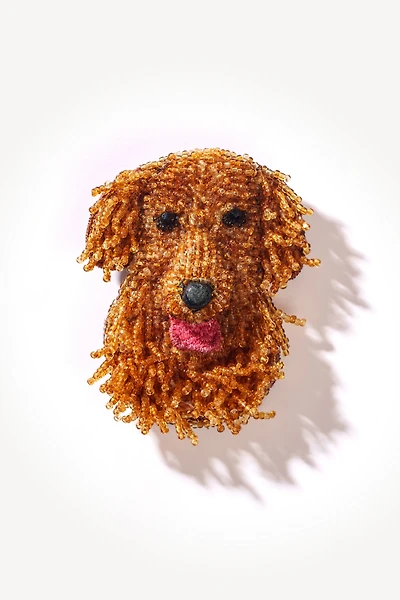 Deepa Gurnani Golden Retriever Brooch