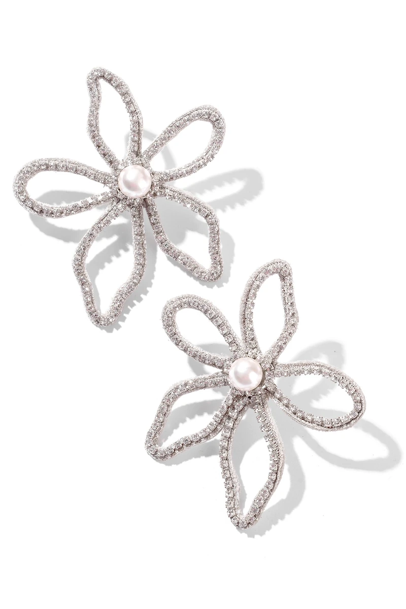 Deepa Gurnani Felicity Flower Post Earrings