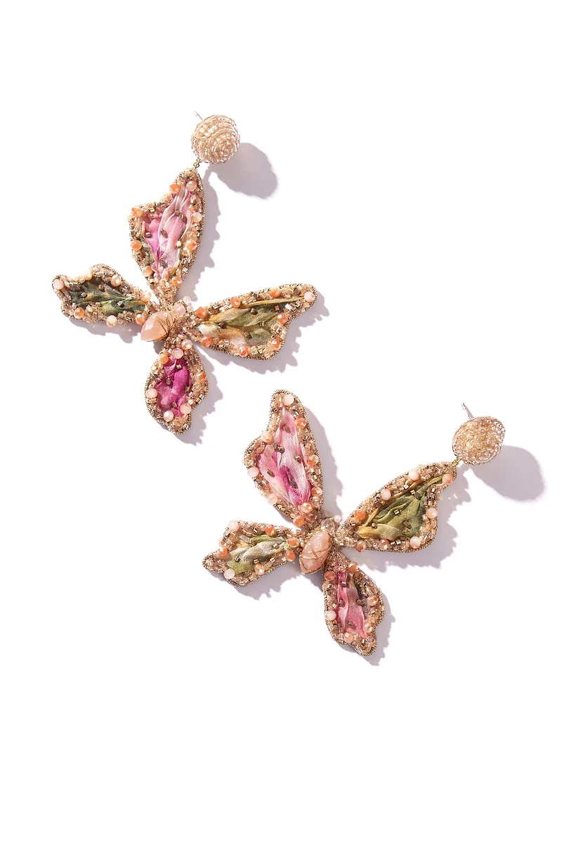 Deepa Gurnani Finna Butterfly Drop Earrings