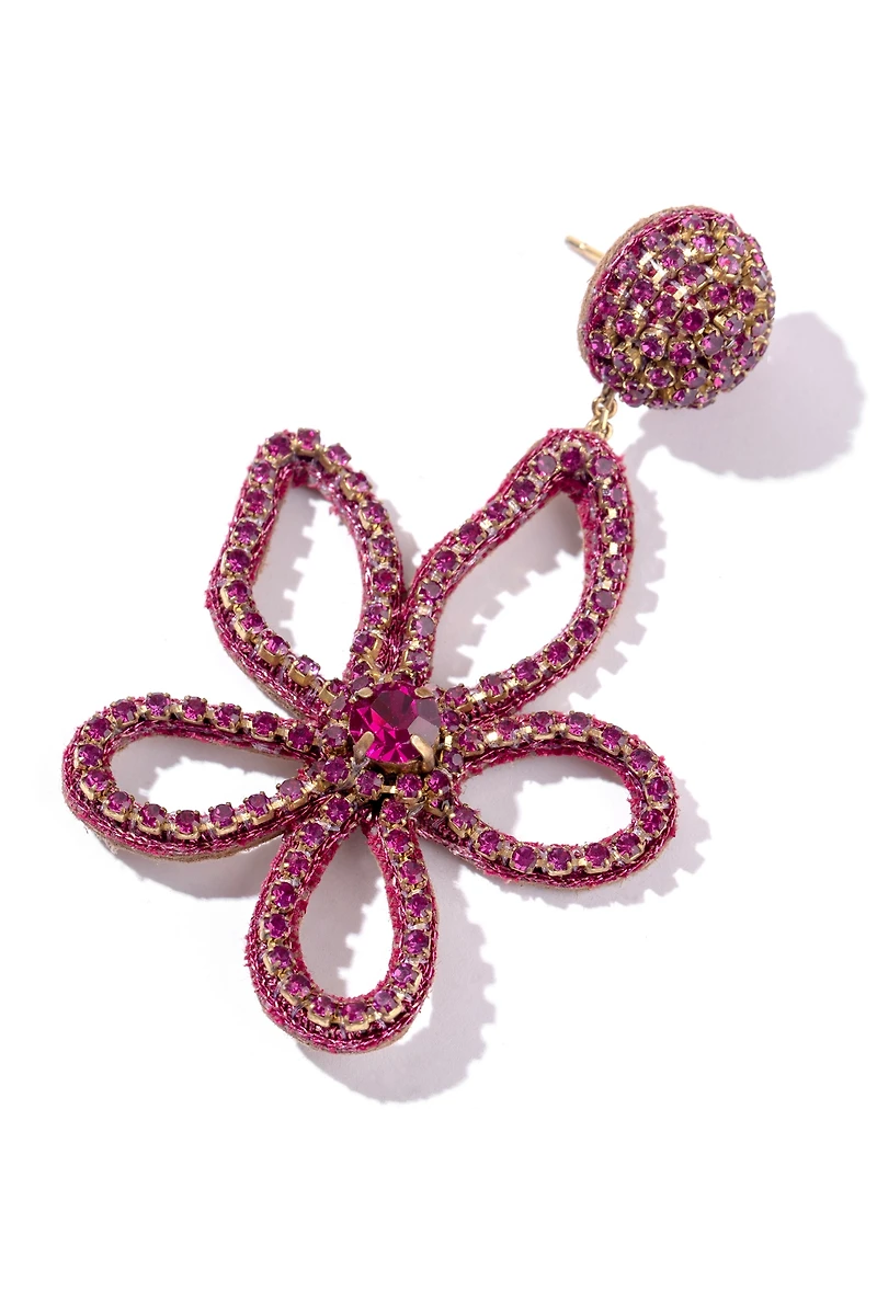 Deepa Gurnani Fiorella Flower Drop Earrings