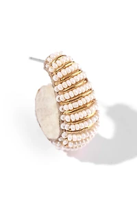 Deepa Gurnani Davon Beaded Hoop Earrings