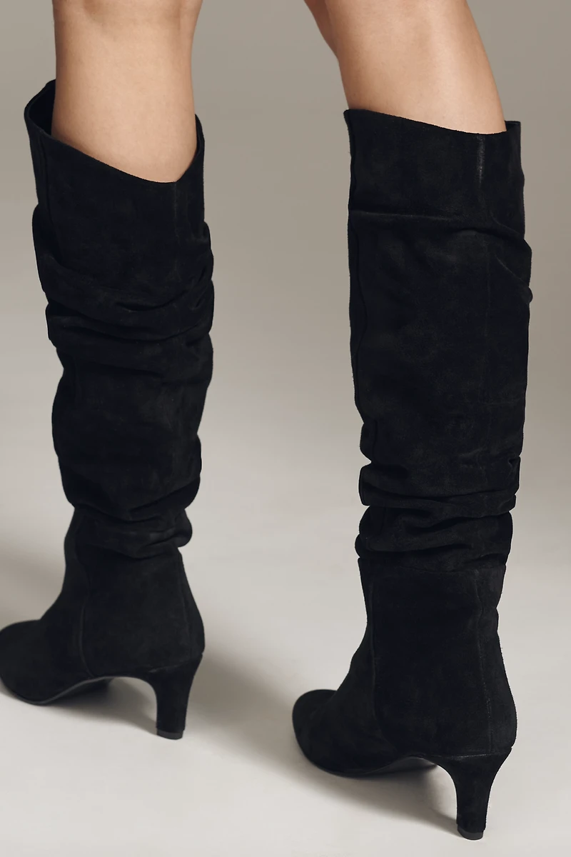 By Anthropologie Scrunched Suede Boots