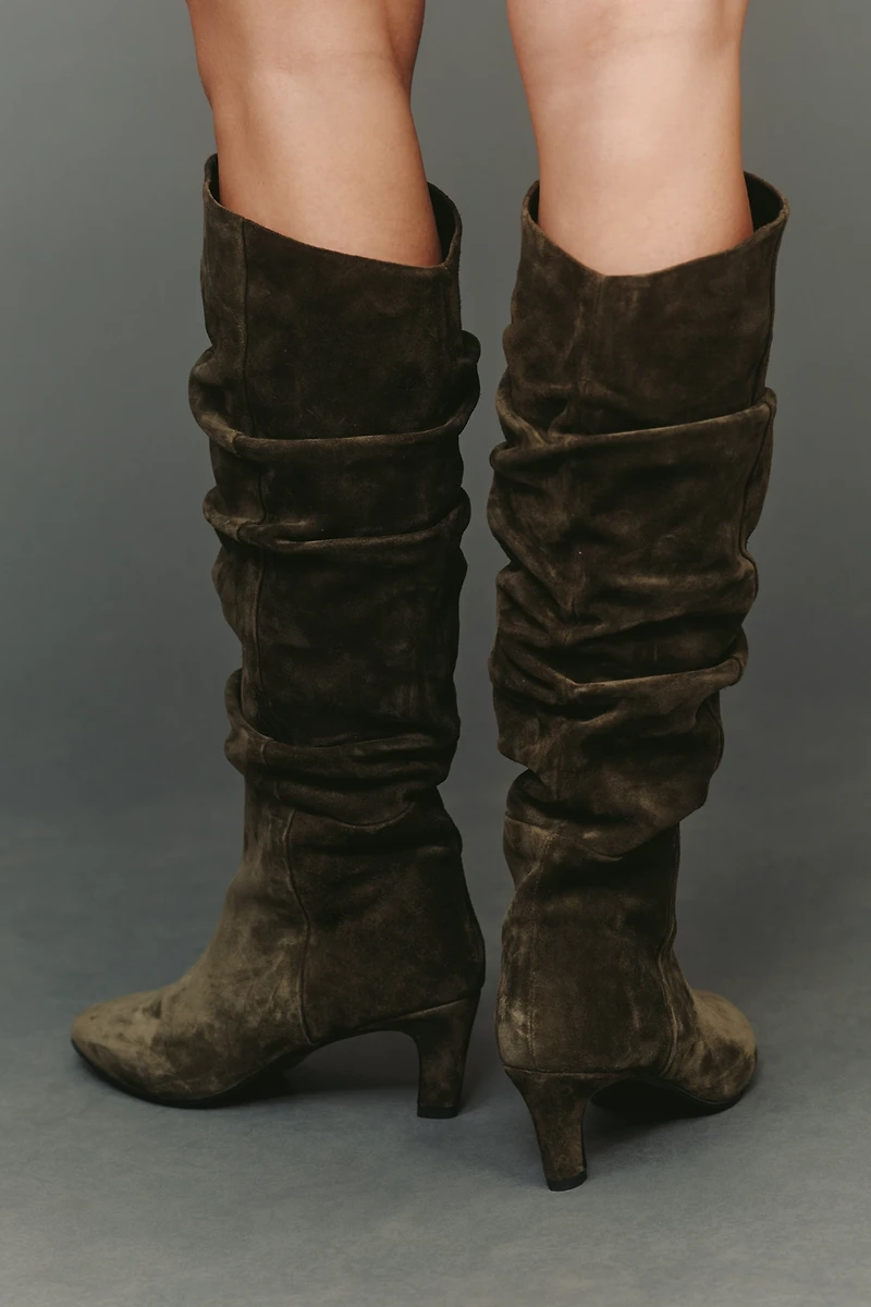 By Anthropologie Scrunched Suede Boots