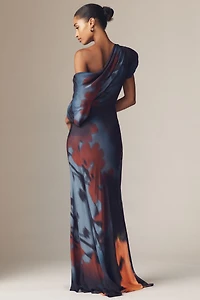 Sisters. Angelina Asymmetric Draped One-Shoulder Maxi Dress