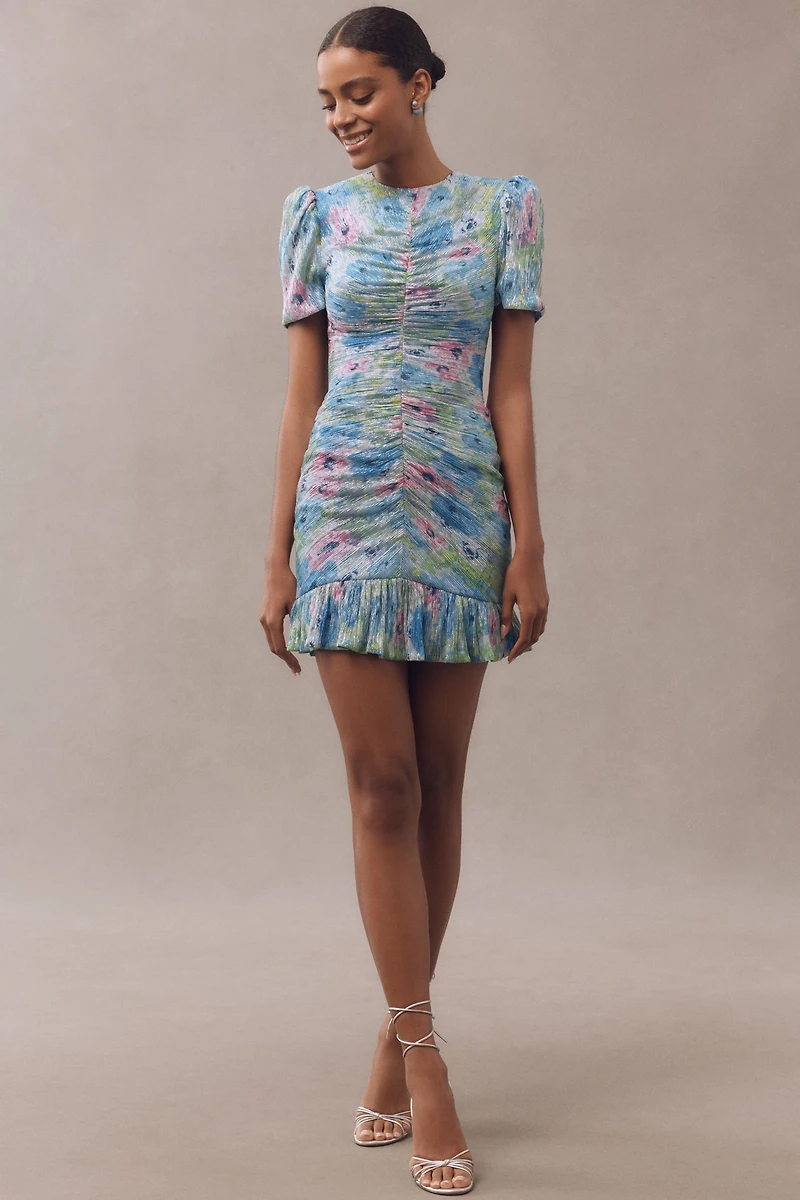 Dress The Population Chandler Short-Sleeve Ruched Fitted Mini