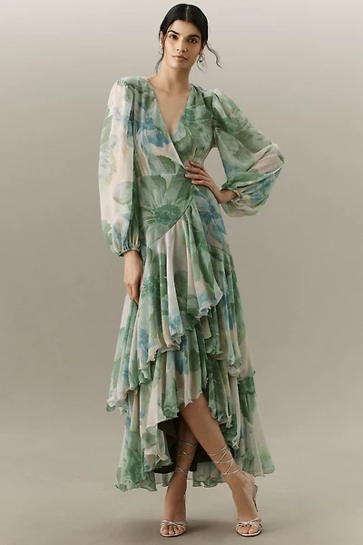Hutch Helen Chiffon Ruffled Maxi Dress