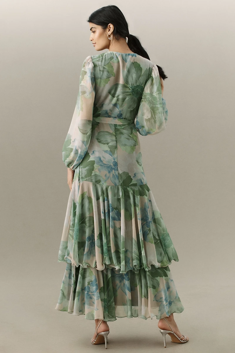 Hutch Helen Chiffon Ruffled Maxi Dress