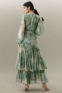 Hutch Helen Chiffon Ruffled Maxi Dress