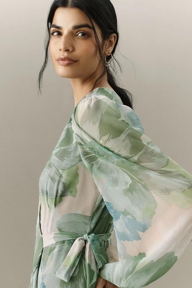 Hutch Helen Chiffon Ruffled Maxi Dress