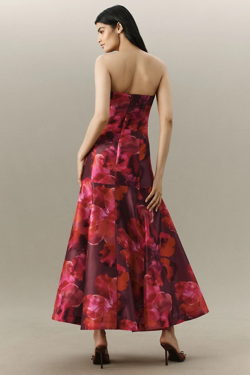 Hutch Maria Strapless Floral A-Line Maxi Dress