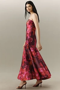 Hutch Maria Strapless Floral A-Line Maxi Dress