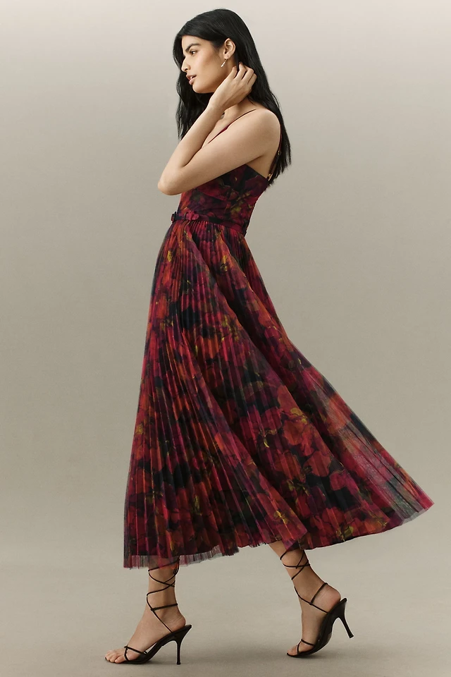 Delfi Collective Helena Sleeveless V-Neck Pleated Maxi Dress | The Summit